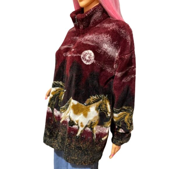 Vintage Mazmania Horse Fleece Jacket Medium - Picture 8 of 16